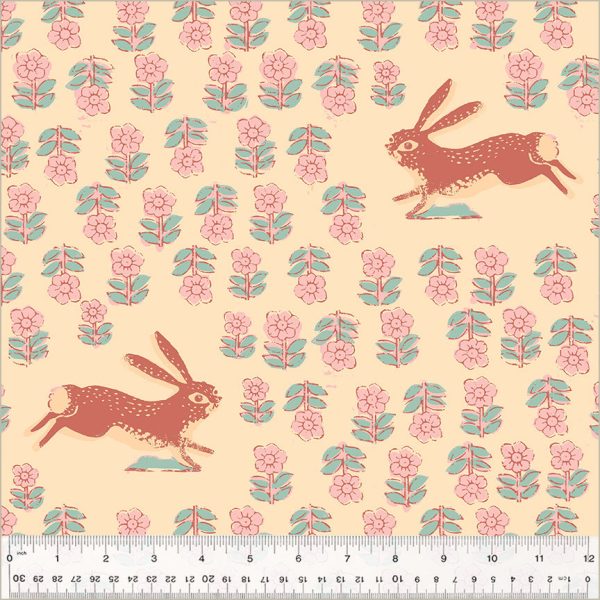 Meadows - 108  Quilt Back - Rabbit in Blush - Heather Ross - 54542W-1DES - Half Yard For Cheap