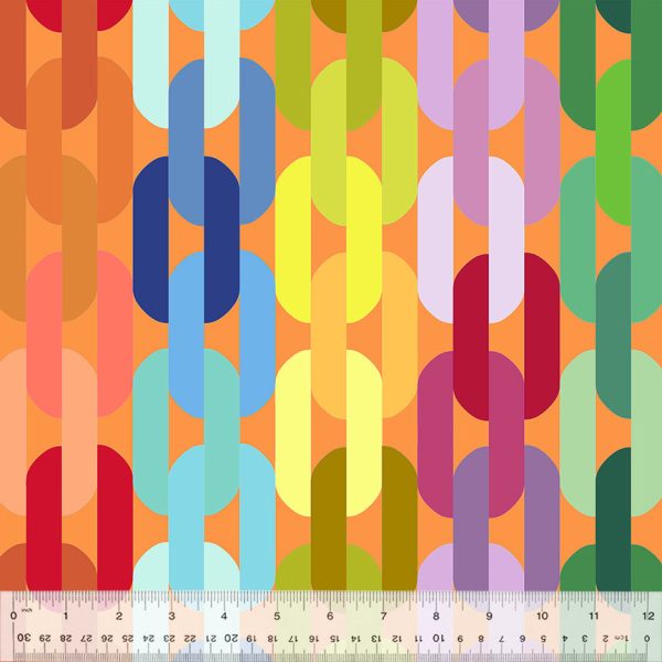 PREORDER - Windham 108  Quilt Back - Links in Creamsicle - 54574DW-1DES - Half Yard For Sale