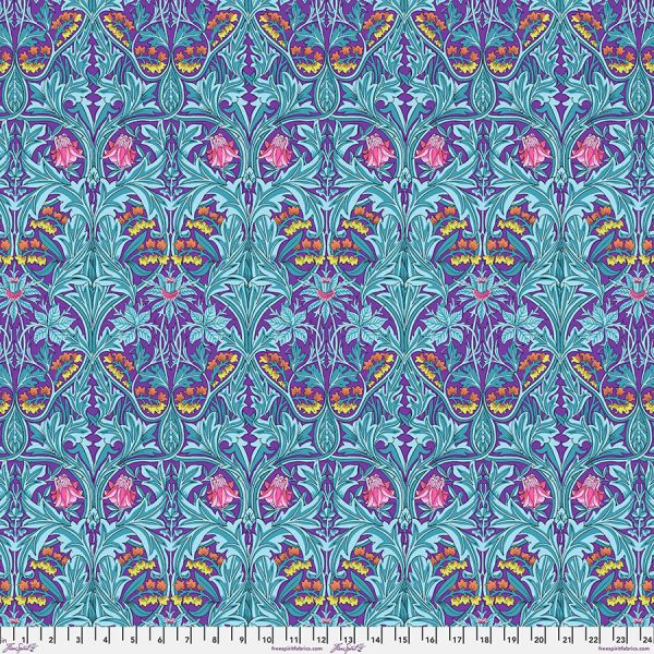 Kaffe x Morris & Co. - Bluebell in Purple - Kaffe Fassett and William Morris - PWKW004.PURPLE - Half Yard Fashion