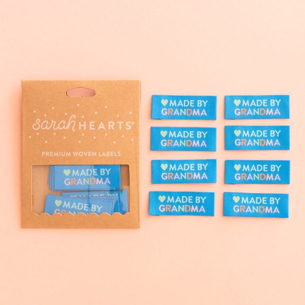Sarah Hearts - Made by Grandma - Sewing Woven Clothing Label Tags - LP129 For Discount - Image 2
