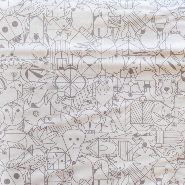 End Papers Basic  - Ash Poplin - Charley Harper - CH-300-ASH - Half Yard For Cheap