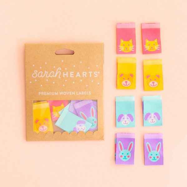 Sarah Hearts - Animal Friends - Sewing Woven Clothing Label Tags - LP109 For Sale - Image 3