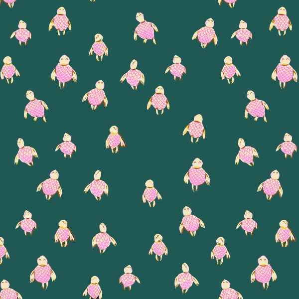Malibu - Sea Turtles in Dark Teal - 52150L-17 - Half Yard Online Sale