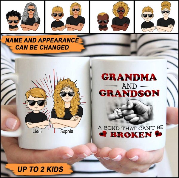 Gift For Grandma Grandson Personalized Mug, Personalized Gift for Nana, Grandma, Grandmother, Grandparents - MG033PS05 Hot on Sale